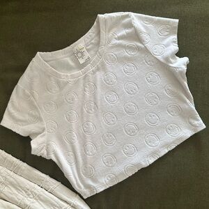 Aerie Terry Cloth Smiley Crop Top